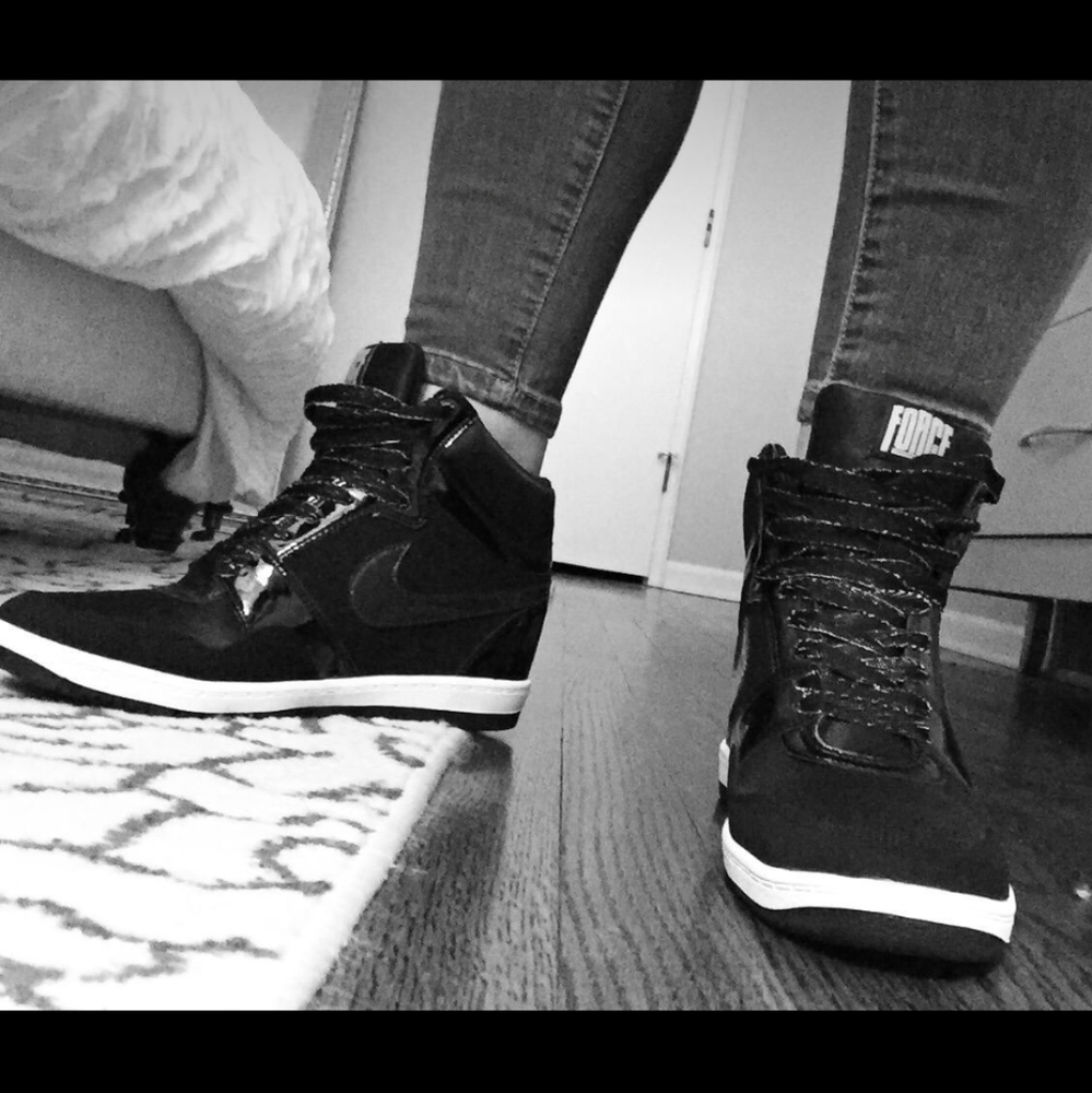 EUC Nike Force Sky High Top Hidden Wedge Sneakers